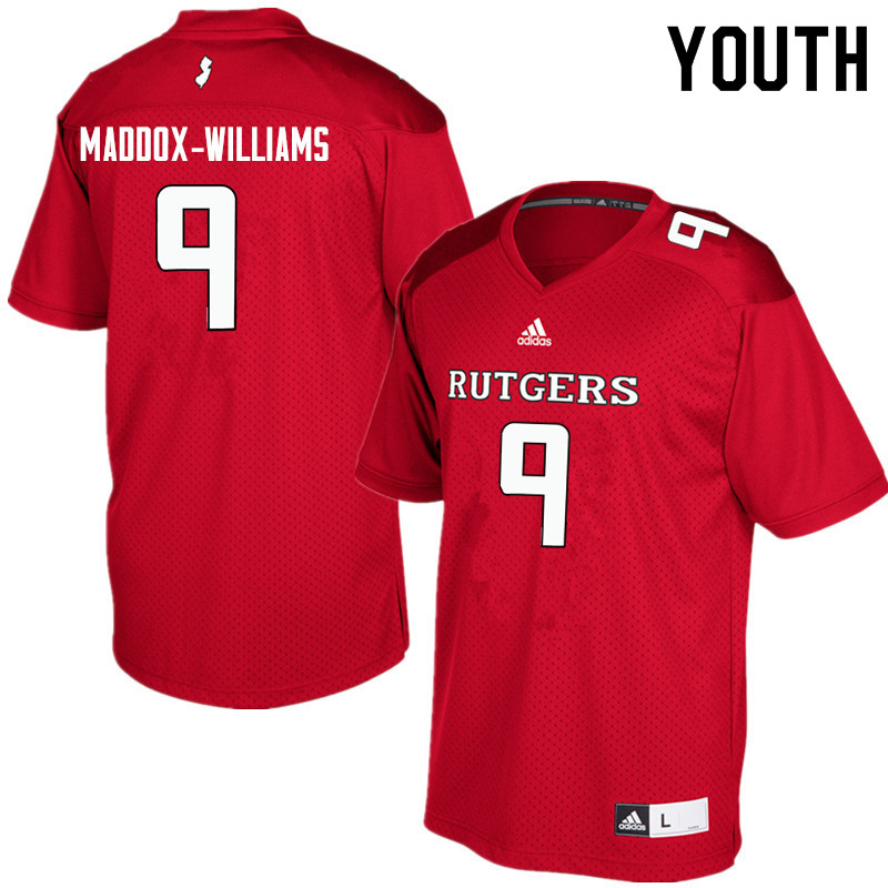 Youth #9 Tyreek Maddox-Williams Rutgers Scarlet Knights College Football Jerseys Sale-Red